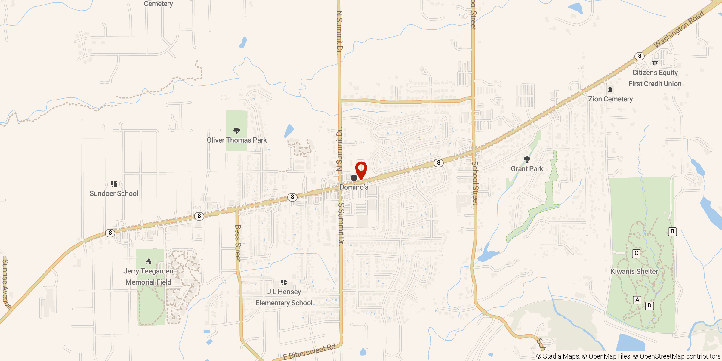 Map of Washington Self Storage - Washington Rd.